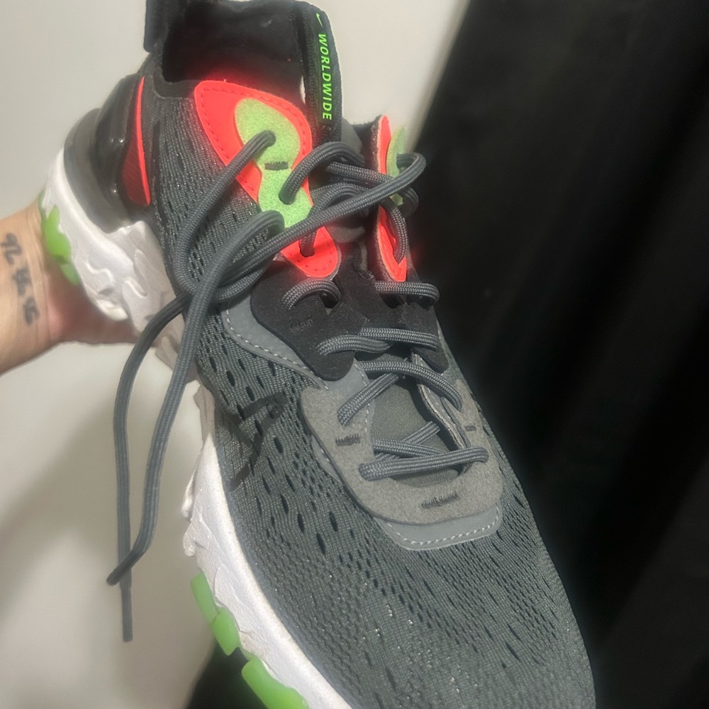 Nike Gray and Green Athletic Shoes